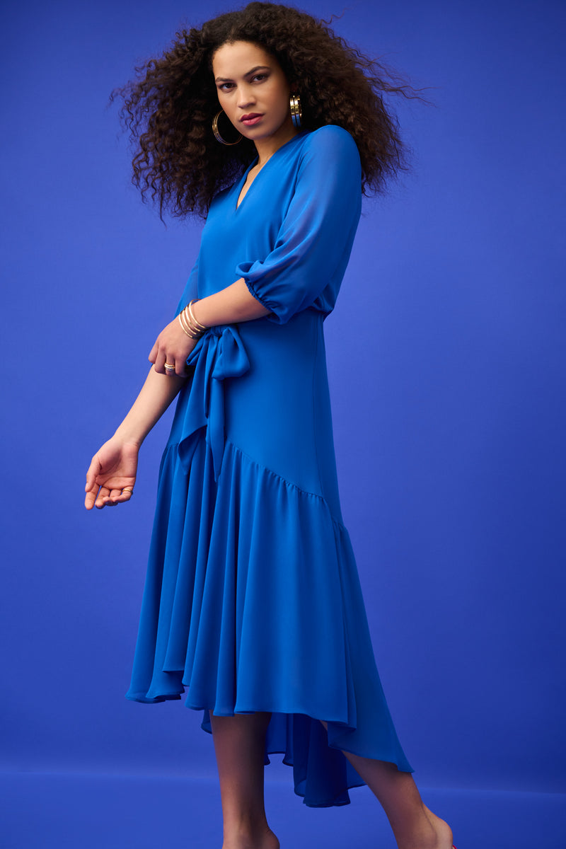 Joseph Ribkoff Hi Low Ruffle Hem Dress – Kachoo Giftware